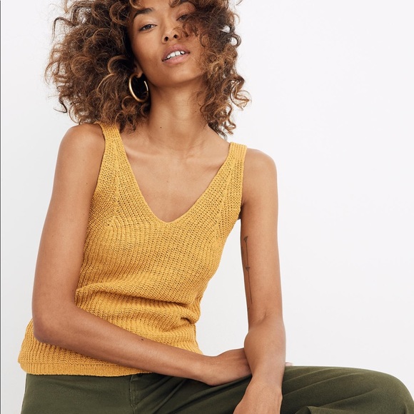 Madewell Monterey Sweater Tank in Lucid Pink - Picture 2 of 5